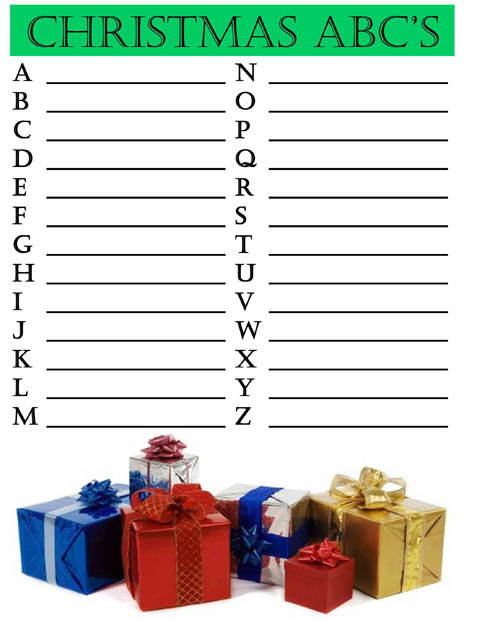 Holiday Abc Game Template