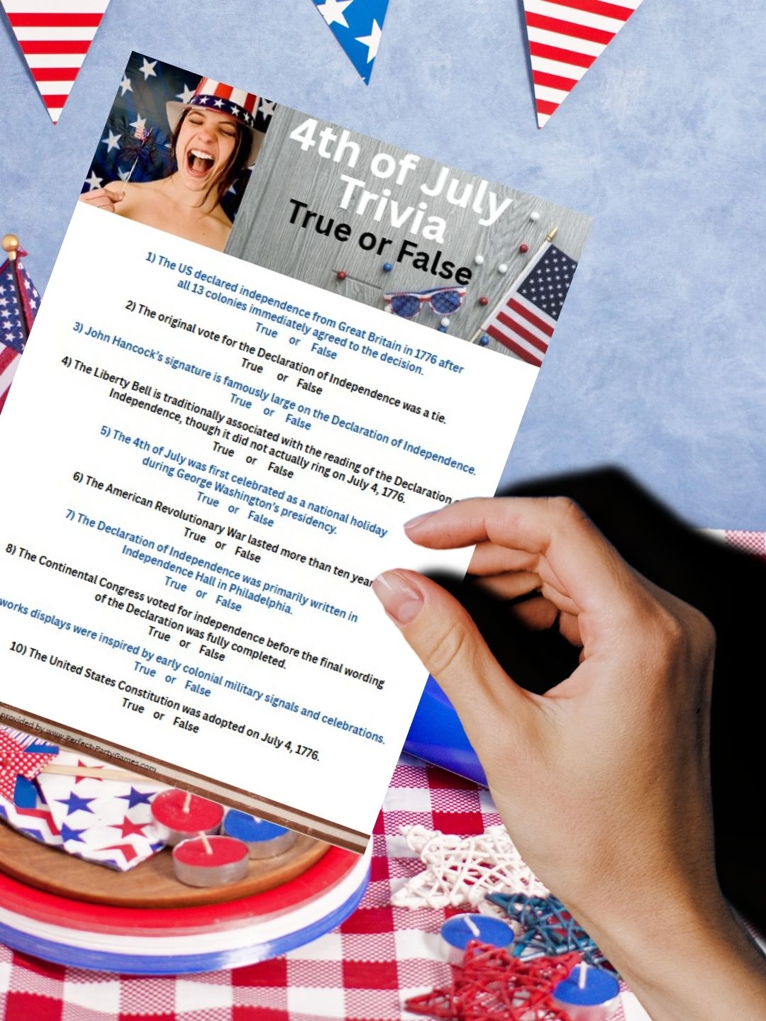 4th of July Trivia Mockup