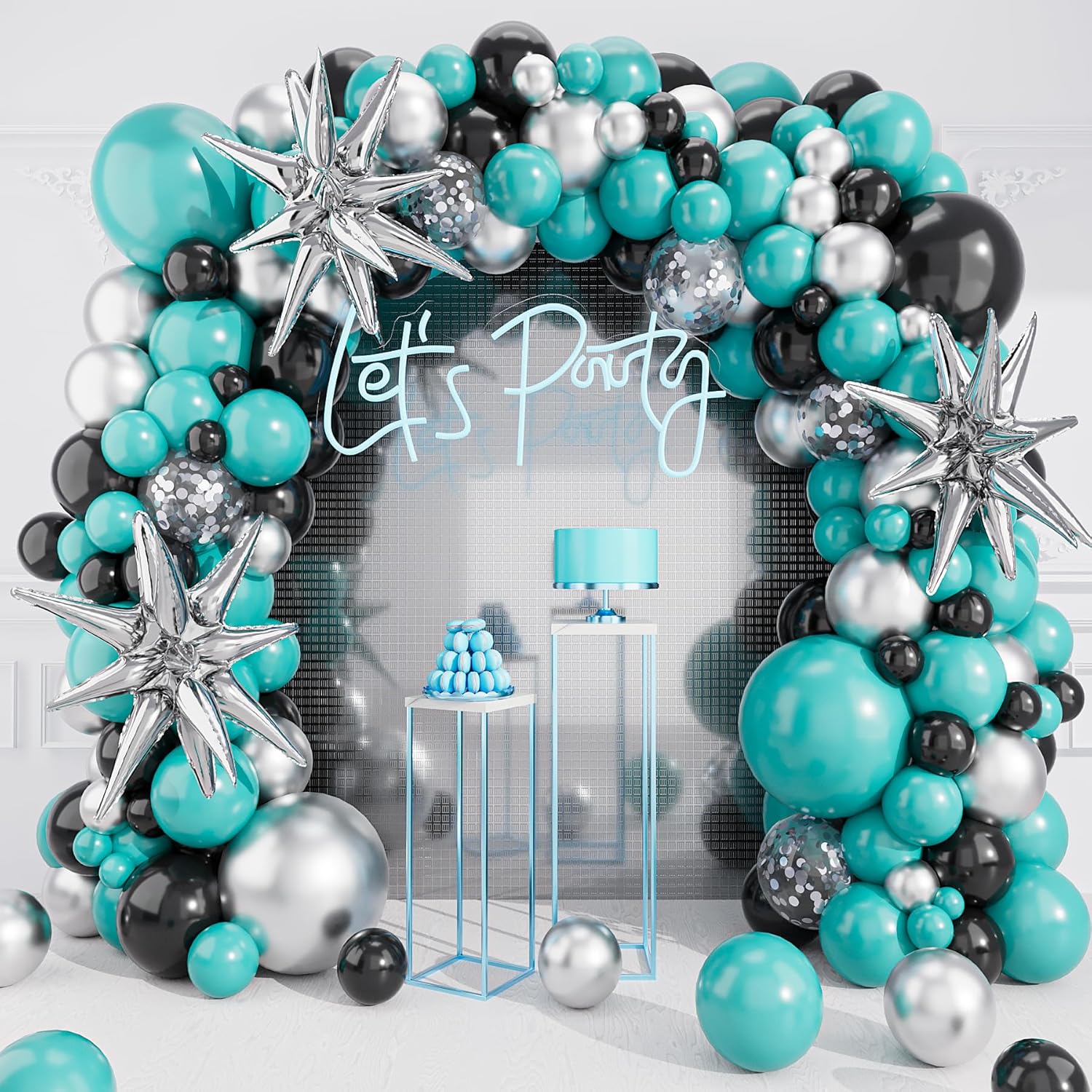 Teal Balloons Arch Garland