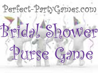 perfect party games logo for bridal shower purse game