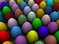 brightly colored easter eggs