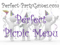 perfect party games logo for perfect picnic menu