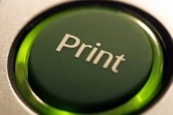 big green button that says the word print