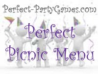 perfect party games logo for perfect picnic menu
