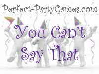 perfect party games logo with game name you can't say that