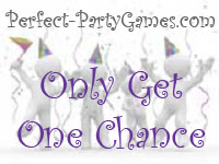 perfect party game logo for you only get on chance